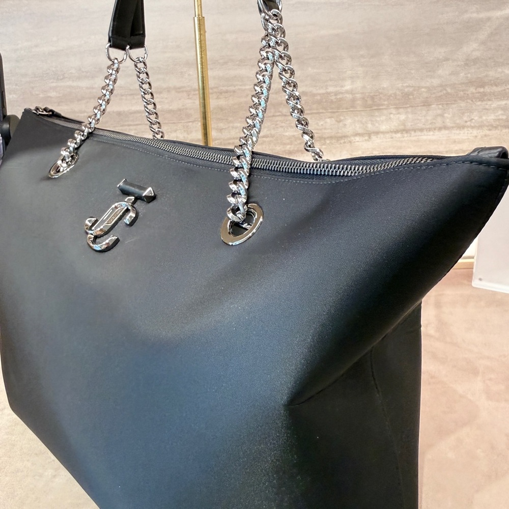 Jimmy choo metal Chain-Handle black nylon Tote Bag - Picture 4 of 6
